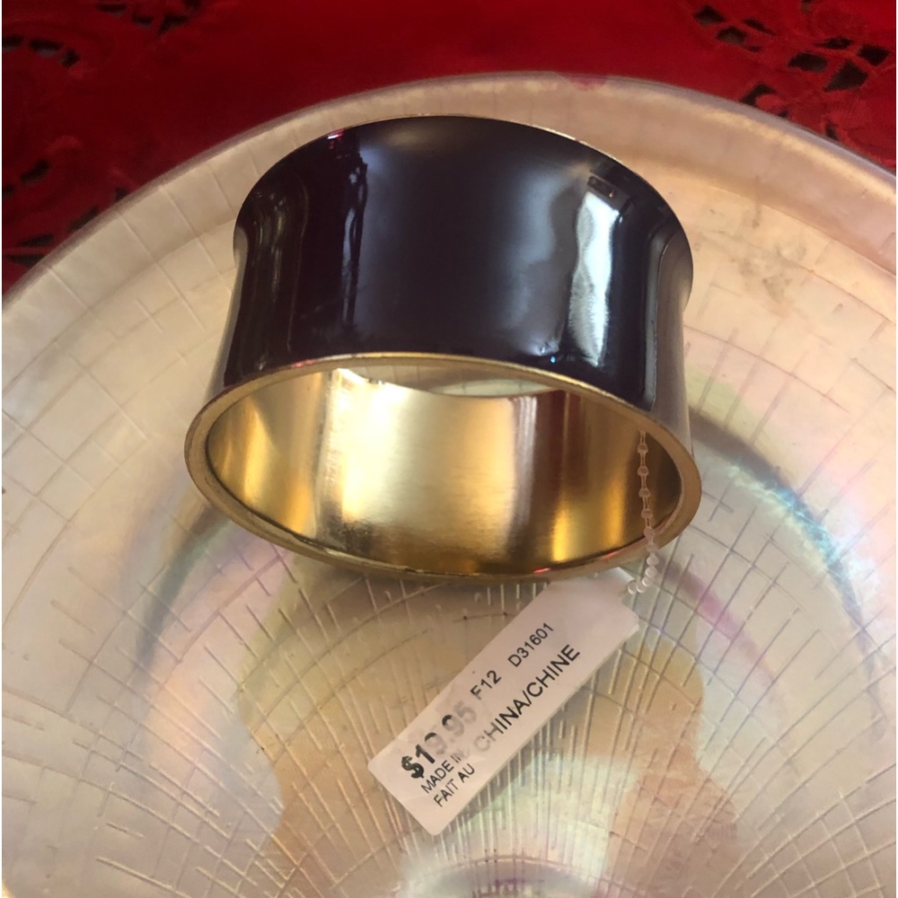 Purple Enamel gold toned bangle One size